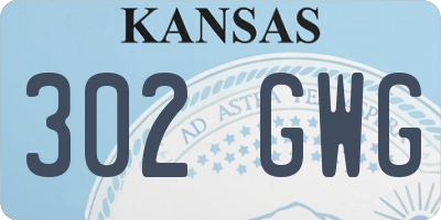 KS license plate 302GWG