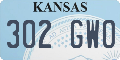 KS license plate 302GWO