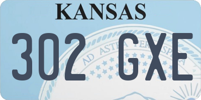 KS license plate 302GXE