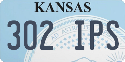 KS license plate 302IPS