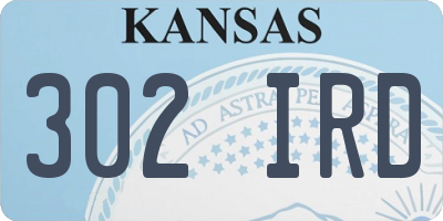 KS license plate 302IRD