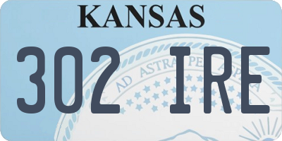 KS license plate 302IRE