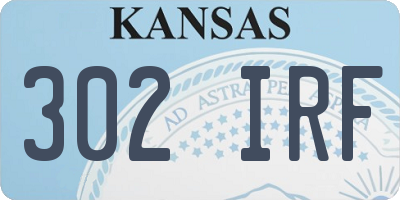 KS license plate 302IRF