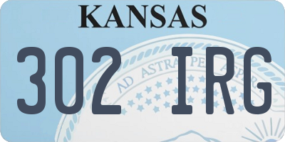 KS license plate 302IRG