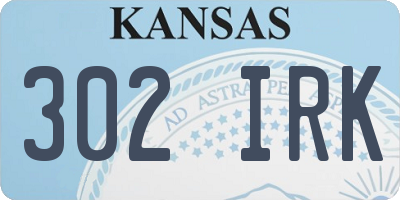 KS license plate 302IRK