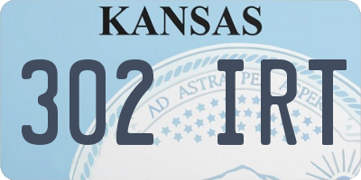KS license plate 302IRT