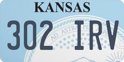 KS license plate 302IRV
