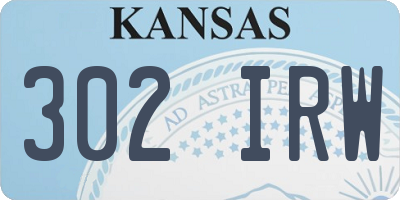 KS license plate 302IRW