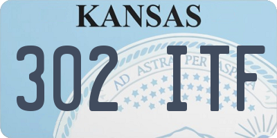 KS license plate 302ITF