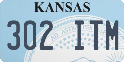 KS license plate 302ITM