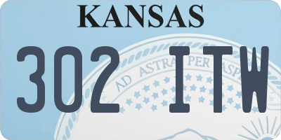 KS license plate 302ITW