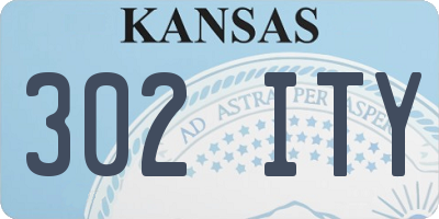 KS license plate 302ITY