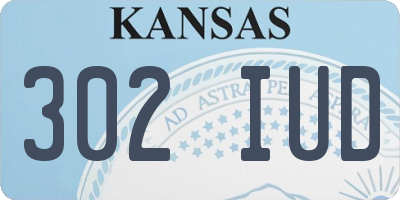 KS license plate 302IUD