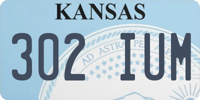 KS license plate 302IUM