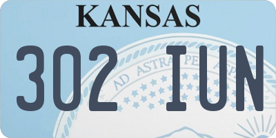 KS license plate 302IUN