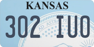 KS license plate 302IUO