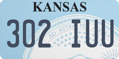KS license plate 302IUU