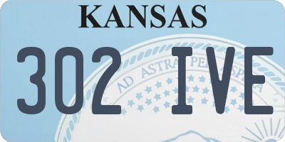 KS license plate 302IVE
