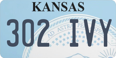 KS license plate 302IVY