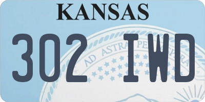 KS license plate 302IWD
