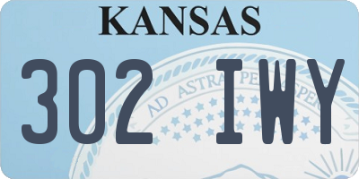 KS license plate 302IWY