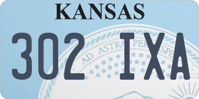 KS license plate 302IXA