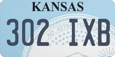 KS license plate 302IXB