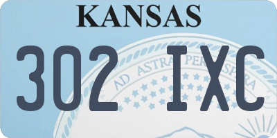 KS license plate 302IXC