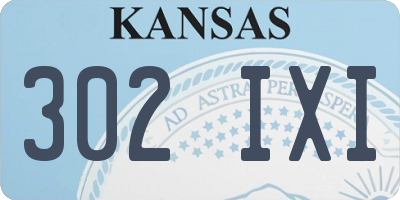KS license plate 302IXI