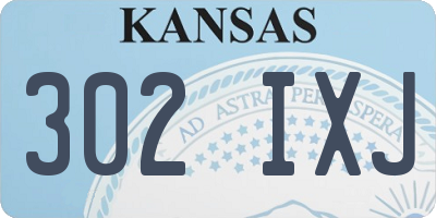KS license plate 302IXJ