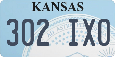 KS license plate 302IXO