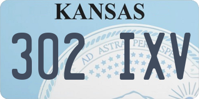 KS license plate 302IXV