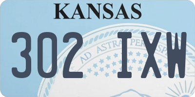 KS license plate 302IXW