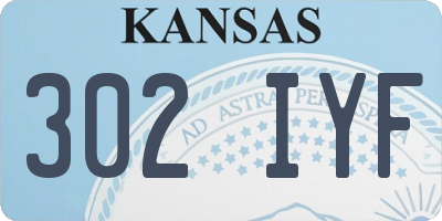 KS license plate 302IYF