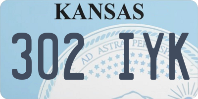 KS license plate 302IYK