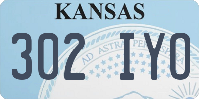 KS license plate 302IYO