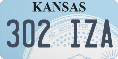 KS license plate 302IZA