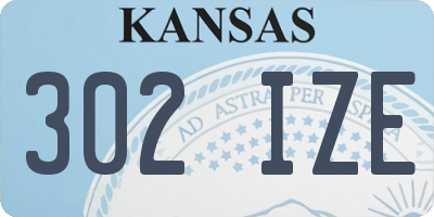 KS license plate 302IZE
