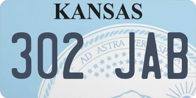 KS license plate 302JAB