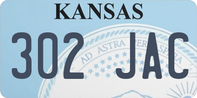 KS license plate 302JAC