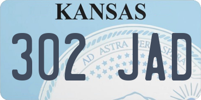 KS license plate 302JAD