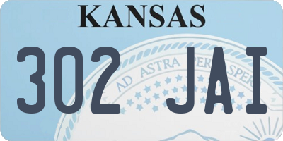 KS license plate 302JAI