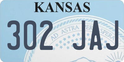 KS license plate 302JAJ