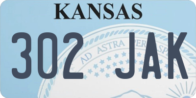KS license plate 302JAK