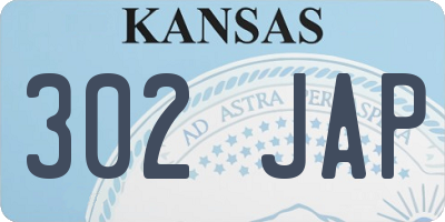 KS license plate 302JAP
