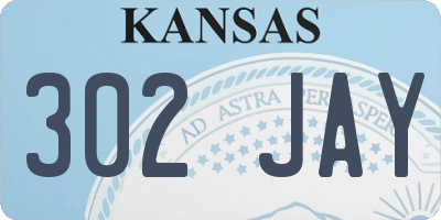 KS license plate 302JAY