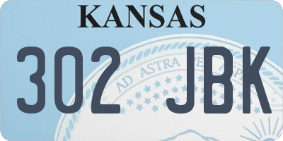 KS license plate 302JBK