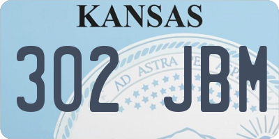 KS license plate 302JBM