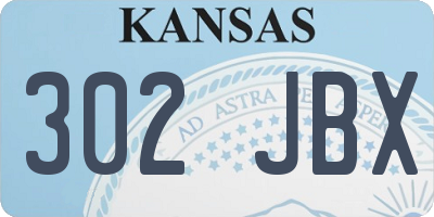 KS license plate 302JBX
