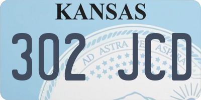 KS license plate 302JCD